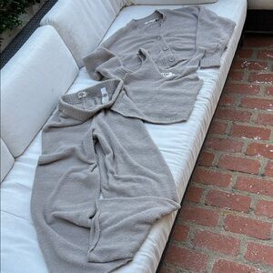 NEW !! UGG Women's Cozy Tan Cardigan Set with pants. All 3 pieces are size Large